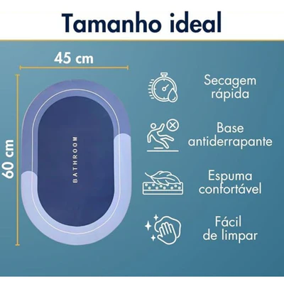 Tapete de Banheiro Absorvente Antiderrapante Premium