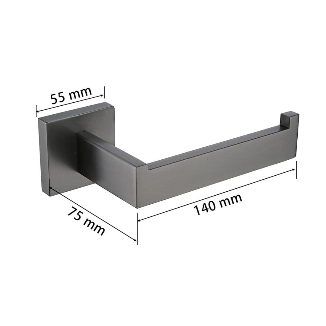 Kit Acessórios Para Banheiro 5 Peças Inox Grafite Escovado