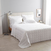 Jogo de Cama Casal Cetim 300 Fios Buddemeyer Damask Stripes 100% Algodão Penteado Branco 4 peças