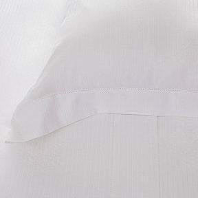 Jogo de Cama Casal Cetim 300 Fios Buddemeyer Damask Stripes 100% Algodão Penteado Branco 4 peças