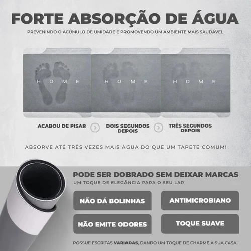 Tapete de Banheiro Absorvente Antiderrapante Premium