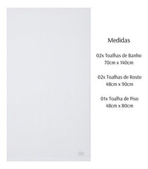 Jogo Banho Buddemeyer 05 Peças Dual Air Cotton 100% Algodão Cor Dual Air Branco