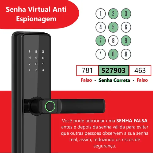Fechadura Digital Biométrica Cartão Senha Tag Aite