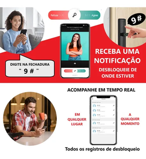Fechadura Digital Biométrica Cartão Senha Tag Aite