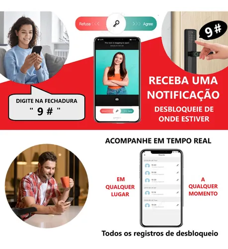Fechadura Digital Biométrica Cartão Senha Tag Aite