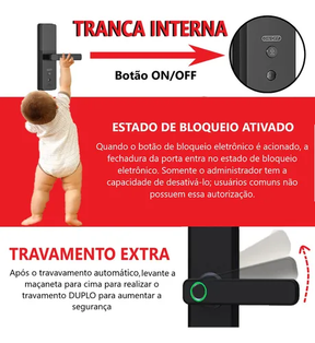 Fechadura Digital Biométrica Cartão Senha Tag Aite