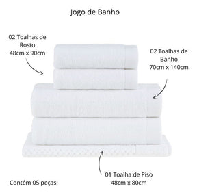 Jogo Banho Buddemeyer 05 Peças Dual Air Cotton 100% Algodão