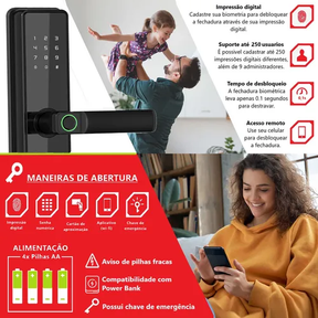 Fechadura Digital Biométrica Cartão Senha Tag Aite