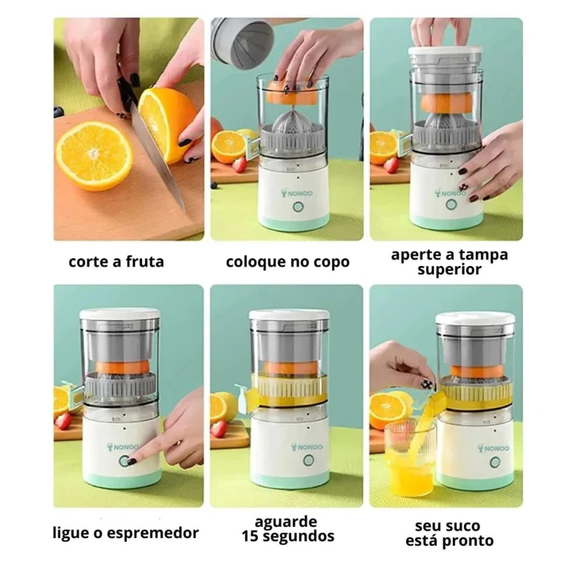 Mini Espremedor Automático Portátil – Recarregável via USB