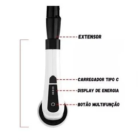 Escova Esfregão Elétrica 9 em 1 Recarregável – Rotação 360° com Cabo Extensor